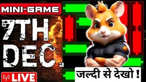 7 December Hamster kombat daily mini Puzzle solve #hamsterkombat  #minigame  #hamsterkombatairdrop