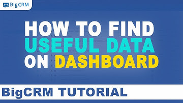 BigCRM Tutorial - How to Find Useful Data on Dashboard