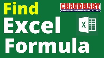 Find Formula | Find Function in Excel | Excel Tips | Excel Formula | Chaudhary Computers Rajpura