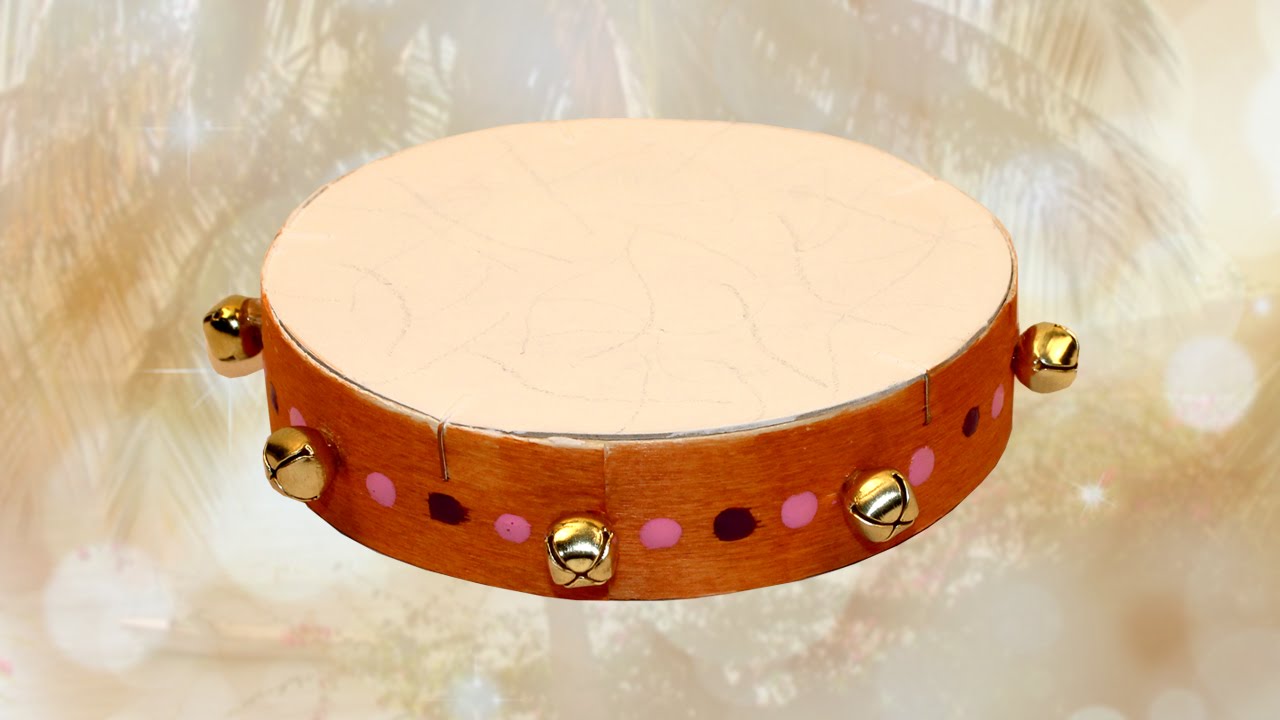 Tambourine craft with a Camembert box - YouTube