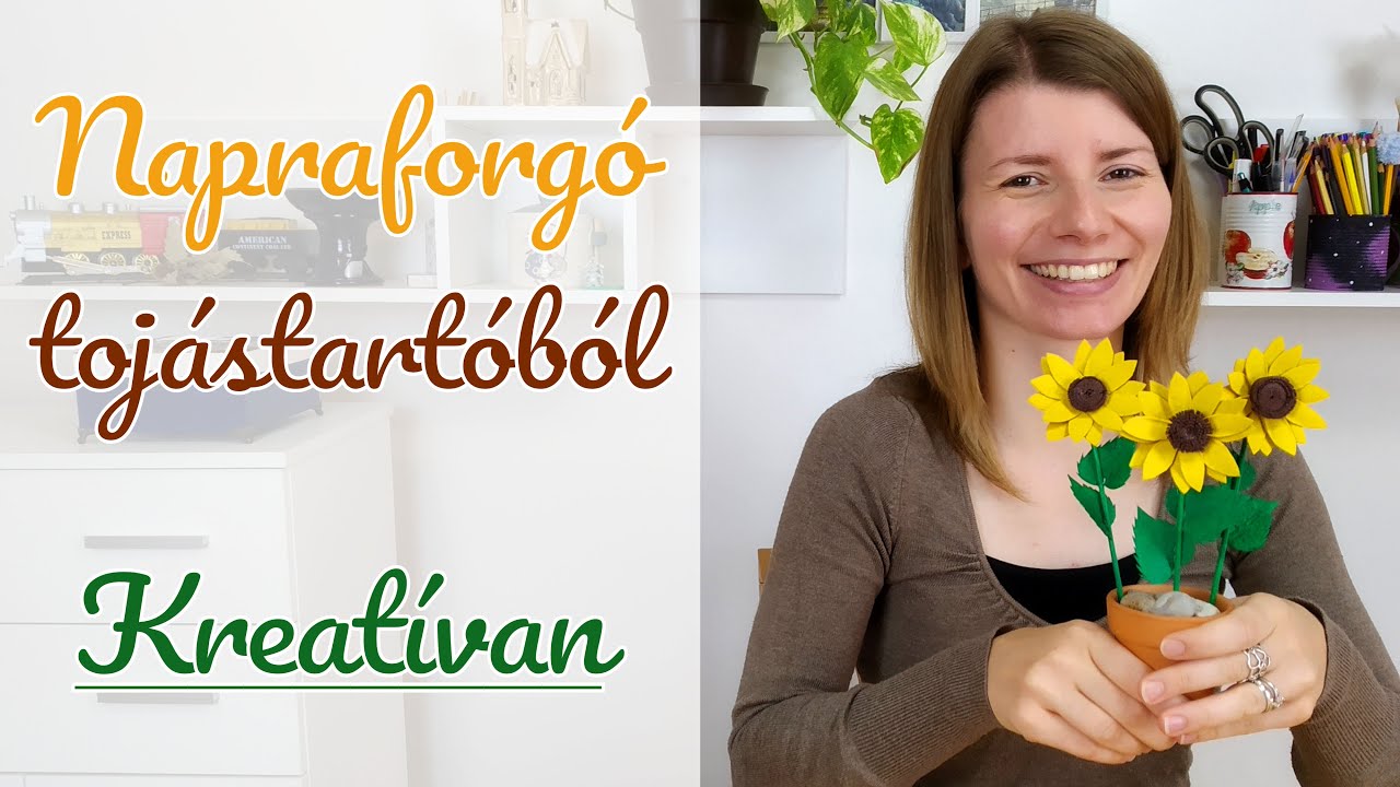 Napraforgók tojástartóból | Őszi kreatív ötlet