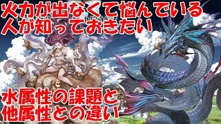 水属性で火力が出なくて悩んでいる人が知っておきたい 水属性の課題と他属性との違い グラブル Youtube