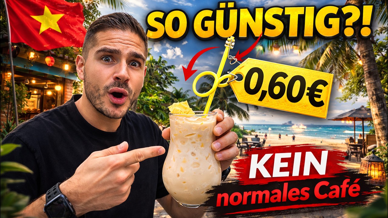 So GÜNSTIG LEBEN in Vietnam: 60 Cent Kaffee (nahe Strand) 🇻🇳