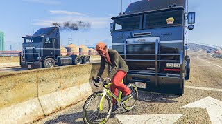 4-Player Bikers VS Truckers Minigame - GTA V Online Funny Moments | JeromeACE
