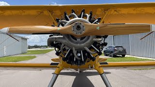 Juicy Cold Start BOEING STEARMAN AIRCRAFT Engines and Loud Sound 3