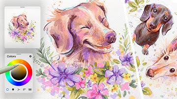 Painting Dog Portrait Illustration in Procreate (Procreate Class Trailer)