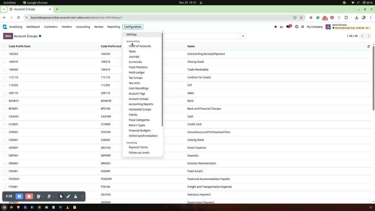 Indian Account OCA for Odoo