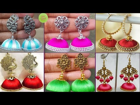 Top 237+ silk thread earrings latest