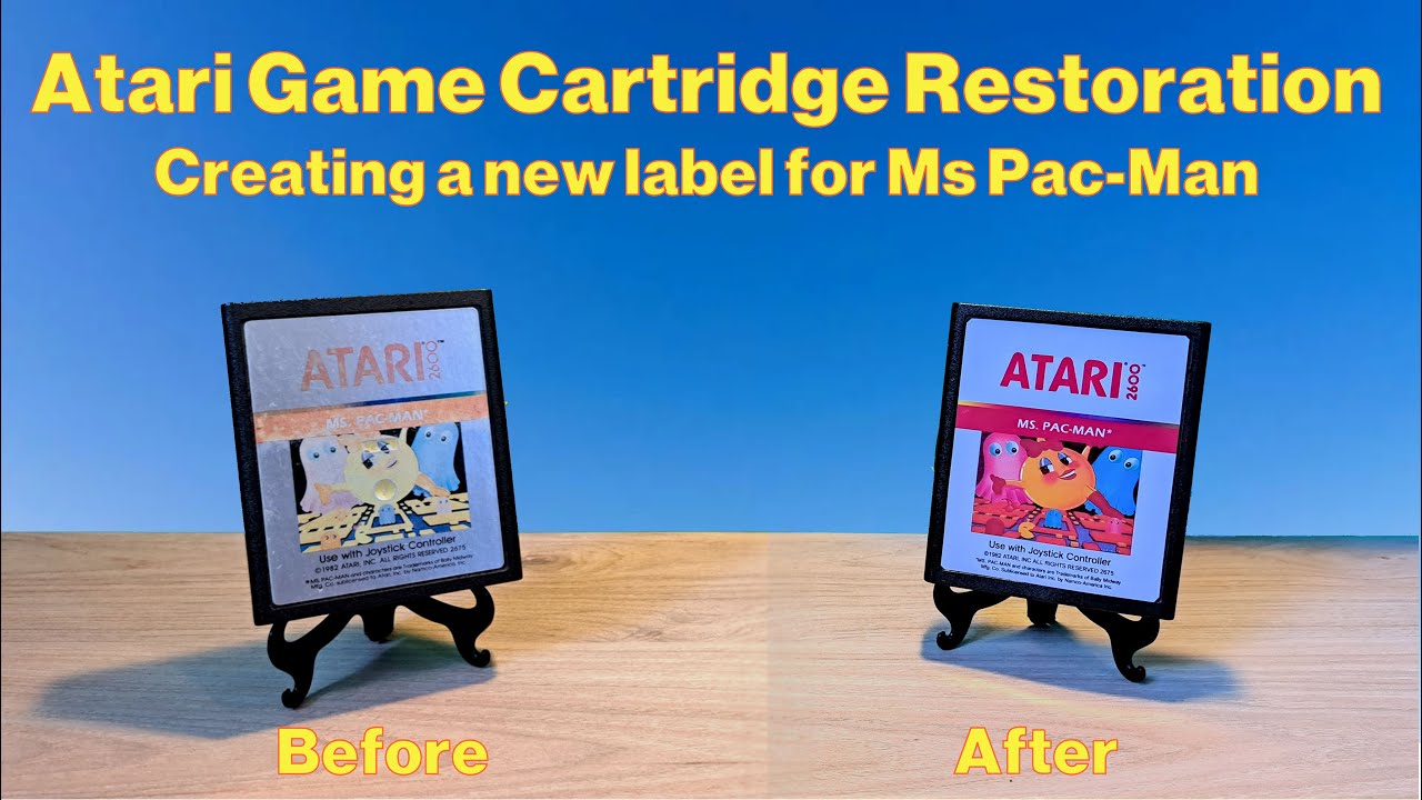 Atari Game Cartridge restauration, creating a new label for Ms Pac-Man