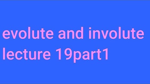 Evolute and involute in hindi, envelope and evolute, BSC Mathematics evolute lecture
