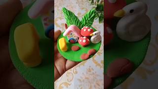beautiful house 🏡 garden making with polymer clay art #viral #trending #shorts