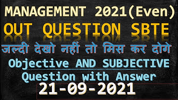 management previous year question paper 6th semester | management question paper sbte | out question