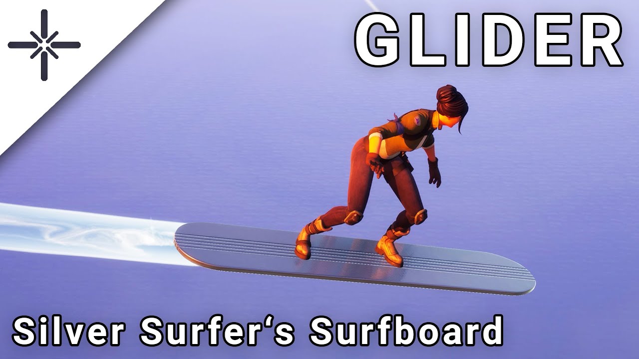 LEAK "Silver Surfer's Surfboard" Fortnite Glider Gameplay! (Ingame in
