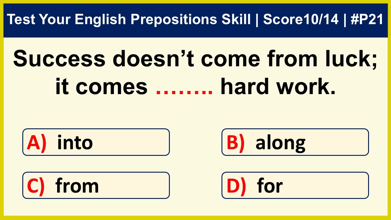 Test Your English Skills | With Difficult Prepositions Quiz | Can You Score10/14? | Siriz 