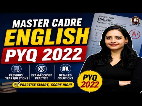 Master Cadre English | PYQ 2022 PART 1 |  Previous Year Question Paper Solution 2022