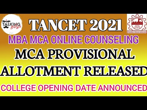 TANCET 2021 || MCA PROVISIONAL ALLOTMENT RELEASED || UNDERTAKING FORM || COLLEGES RE OPENING DATE