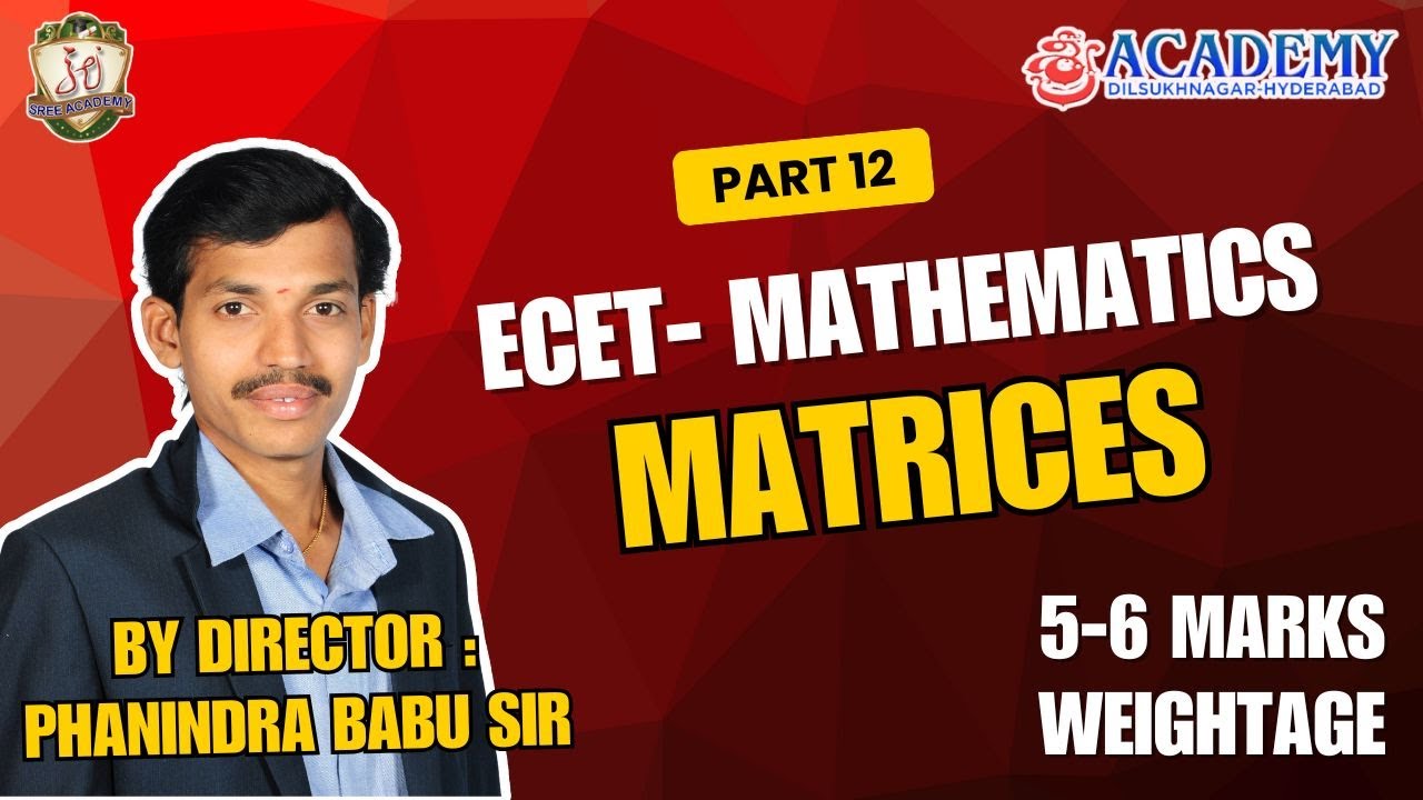 Transpose of a Matrix Problems Topic PART- 12 | ECET | SREE ACADEMY |By Director Phanindra Sir