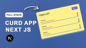 Full Stack CRUD App Using Next.js | Build a To-Do List with React & Node.js