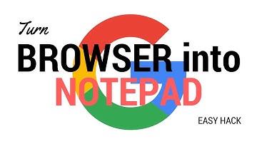 PRODUCTIVITY HACK - Turn your browser into notepad!