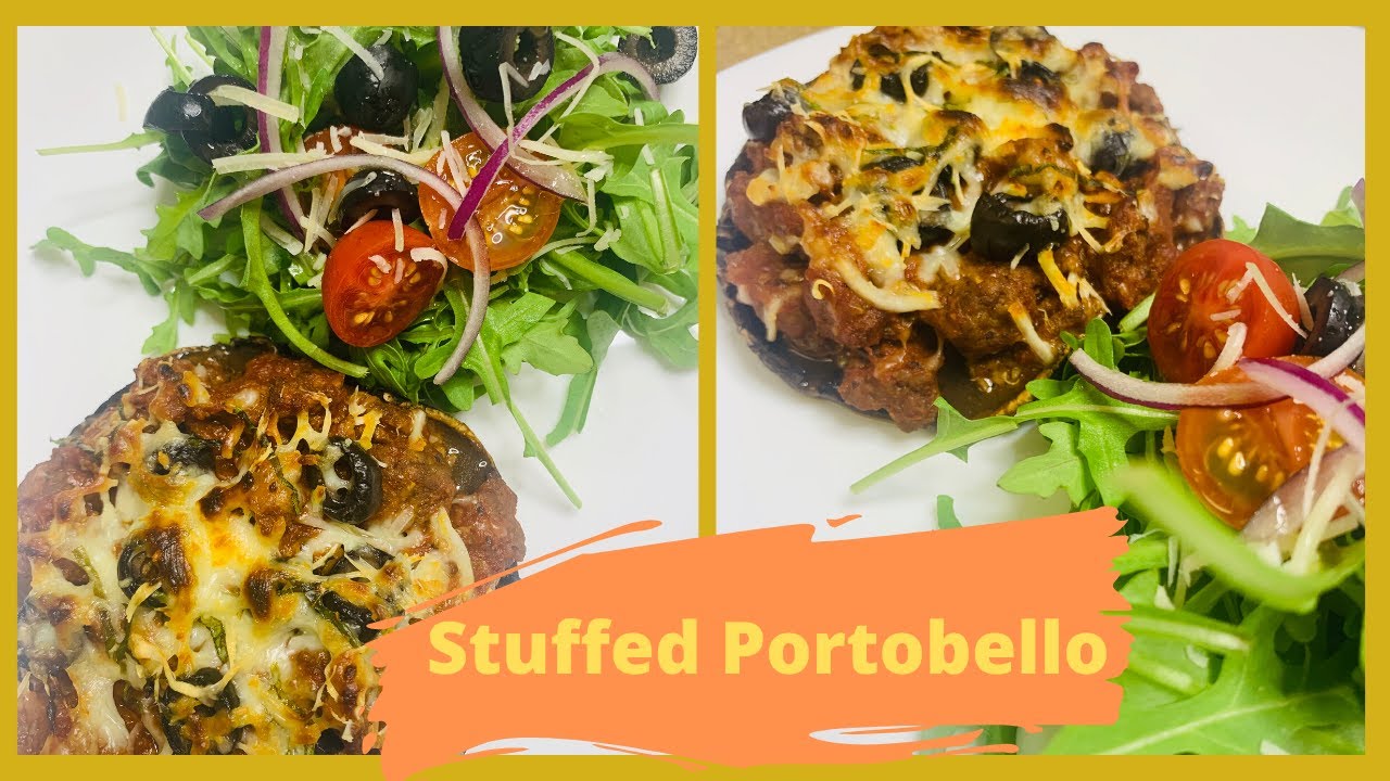 PORTOBELLOS RELLENOS Stuffed Portobellos lowcarbespanol YouTube