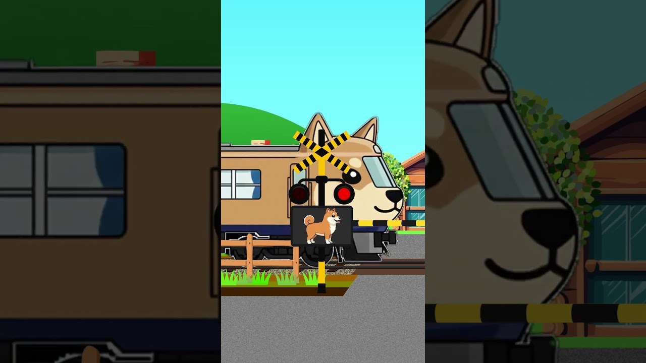 動物踏切と動物電車 #Shorts