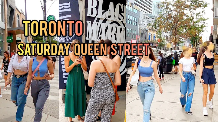 Toronto Queen Street To Yonge St Downtown walking Tour Canada 4K