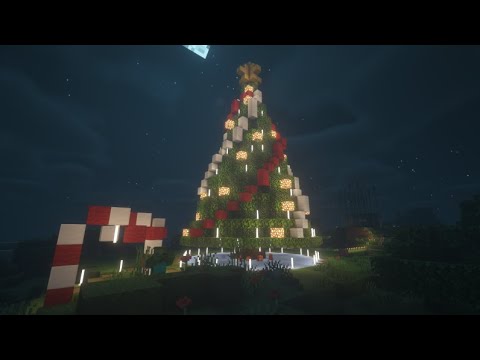 Minecraft basic survival Christmas tree tutorial - YouTube