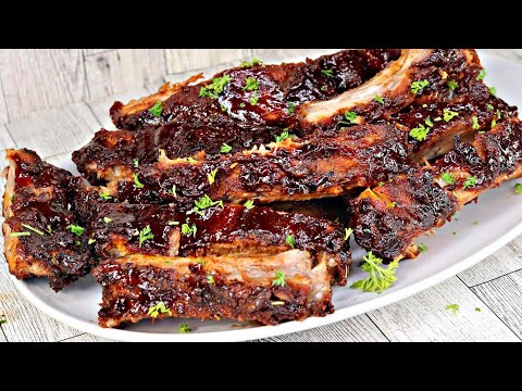 EASY Fall Of The Bone BBQ Ribs  How To Make Oven Baked Ribs 