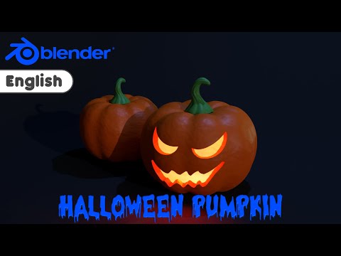 English 【blender3.4】Beginner Tutorial  Modeling Halloween pumpkin with blender Cycles  3DCG