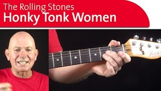 Honky Tonk Woman Guitar Lesson - Verse Intro
