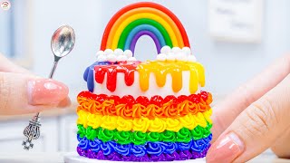 Rainbow Cake with Stolen Fondant 😱 Easy Miniature Ideas for Rainbow Cake 💘 Lotus Dessert Recipe