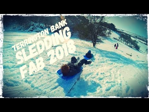 Terrington Bank, Yorkshire.  Feb 2018 sledging in the Snow!