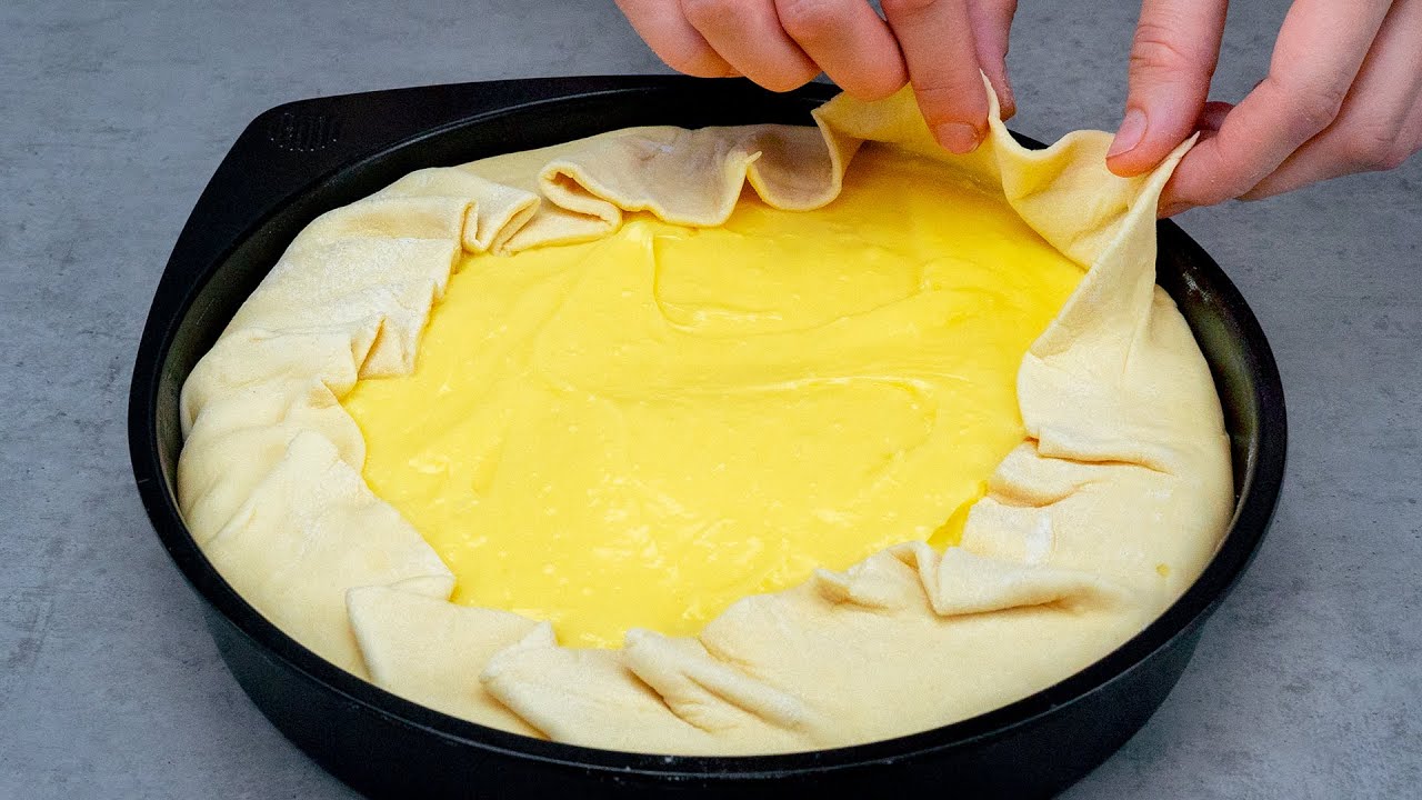 Tarta de masa de hojaldre con plátanos - ¡Cremosa y ligera! - Se derrite en la boca