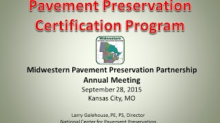 Pavement Preservation Certification Program