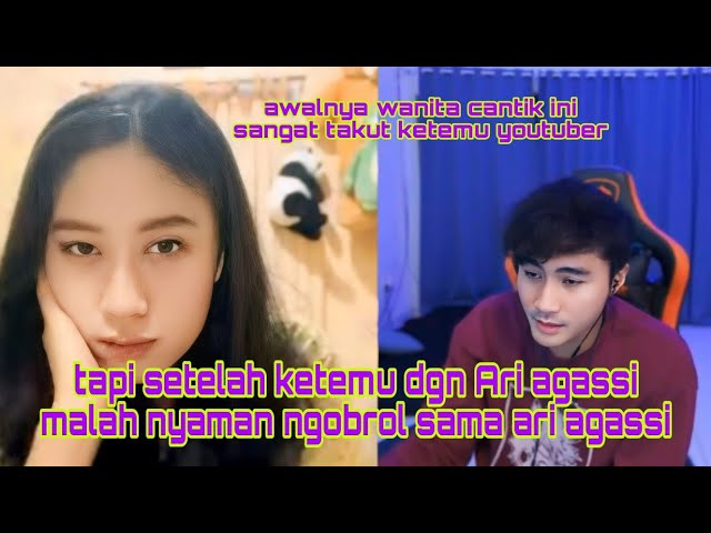 awalnya wanita cantik ini sangat takut ketemu youtuber tp setelah ketemu dgn ari agassi.. class=