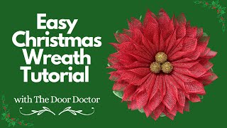 How to Make a Christmas Poinsettia Wreath/ Wreath How To/ Wreath Tutorial/ Christmas Wreath DIY