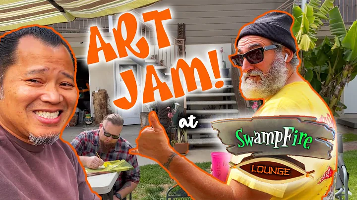 ART JAM at Doug Horne's SWAMPFIRE LOUNGE Home Tiki...