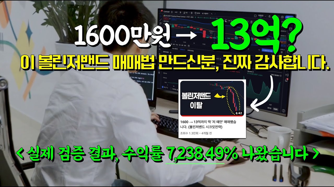 조질려고 검증했는데 찐 매매법 이었습니다... (기본 볼린저밴드 하나만 사용 ㄷㄷ)