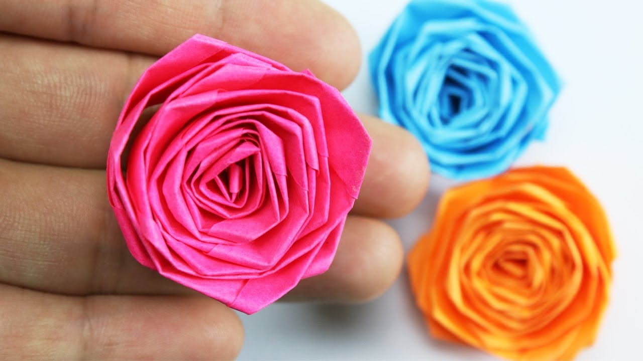 How to make a Rose from paper - paper craft- very easy - YouTube