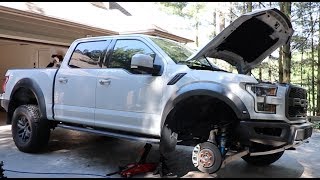 2017 Ford Raptor first upgrade RPG spring collar leveling kit installation