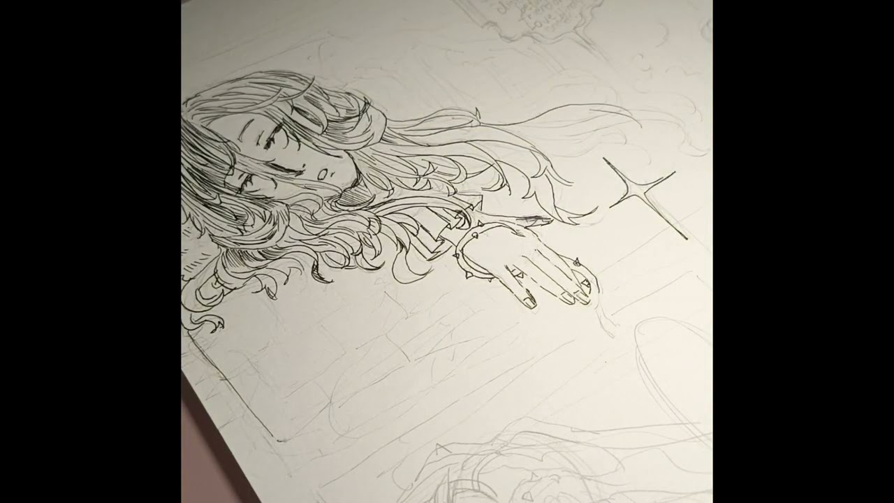 drawing a manga panel of my oc