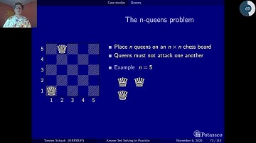 Answer set solving in practice, modeling, cases (queens)