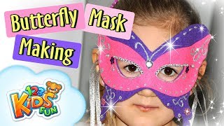 DIY by Creative Mom #2  how to make Butterfly Masquerade Mask 123 Kids Fun