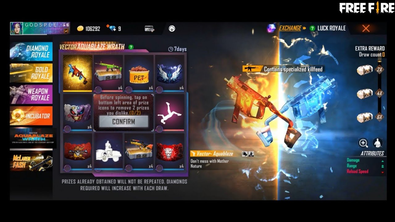 ONLY 1 SPIN 😱 LUCK 9 💎 LEGENDARY DOUBLE VECTOR🔥| FREE FIRE ❤️