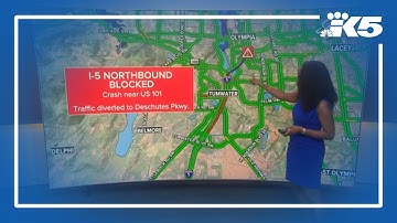 BREAKING: I-5 northbound fully blocked after crash near US 1-1 in Olympia