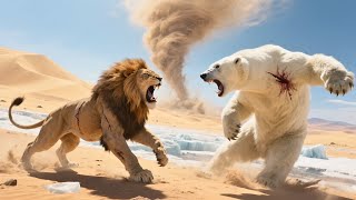 Savage Encounter Lion Vs Polar Bear Desert Heat, Arctic Fury