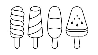 How to Draw Cute Ice Cream Easy for Kids and Toddlers
