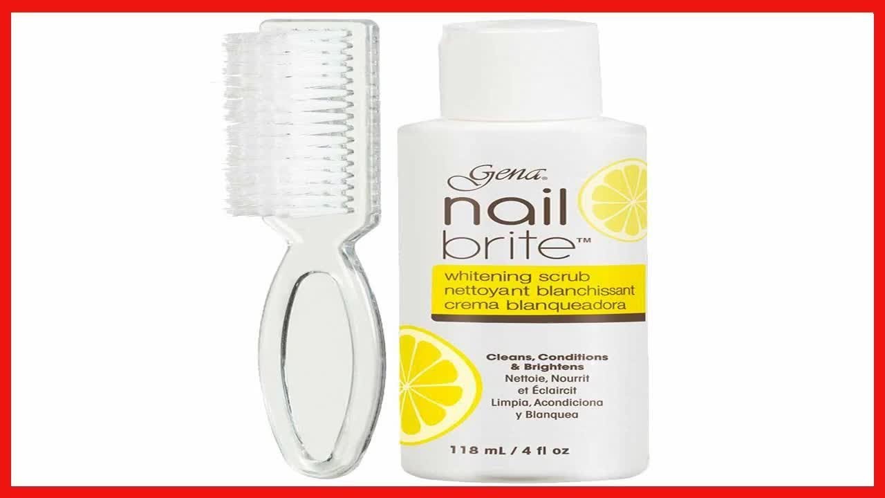 Gena Nail Brite Whitening Scrub with Brush, Cleans Conditions