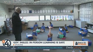 Gov. Inslee Visits Spokane School, Says In-Person Learning Is Safe