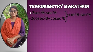 2sec^2A-sec^4A-2cosec^2A+cosec^4A =cot^4A-tan^4A || TRIGONOMETRY BASIC|| CBSE NCERT CLASS 10|| TAMIL